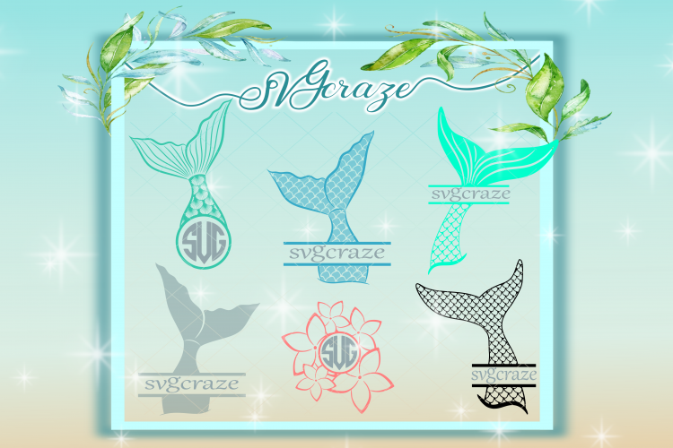 Mermaid Tail Monogram, Mermaid Svg, Name Svg, Mermaid Vinyl, Birthday Decoration, Baby Room Decor, Girl Mermaid Gift Ideas, Cricut, Silhouette
