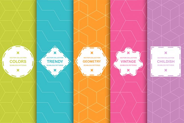 Vibrant seamless geometric patterns