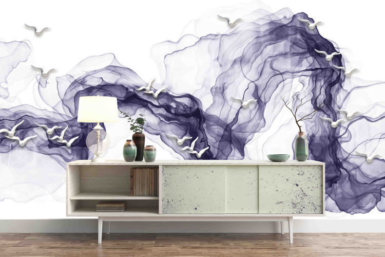 Purple Watercolor design for your Wallpaper Prints PSD