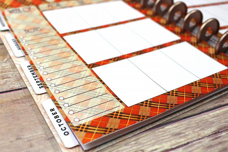 Happy Planner PRINTABLE, Weekly Insert Refill, Fall, Plaid, Woodland, Printable, Planner Printable, 7 x 9.25, Mambi Happy Planner