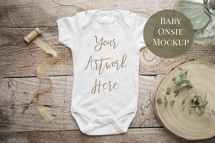 Onsie, Infant bodysuit Mockup