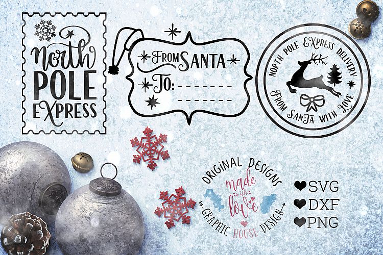 North Pole Express Delivery / From Santa Christmas Cut Files
