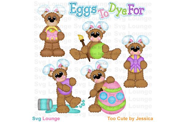 Easter Bunny Bears and Eggs SVG Cut File