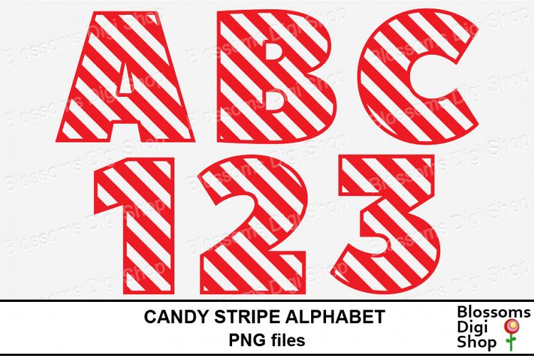 Candy Stripe Alphabet Clipart