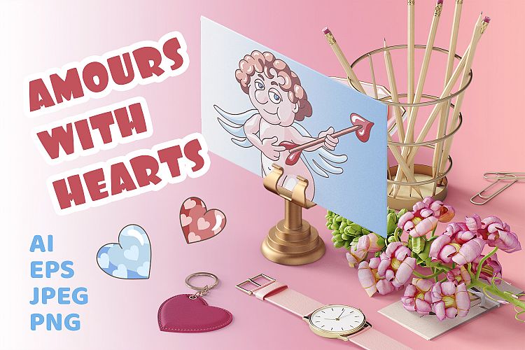Amours with hearts