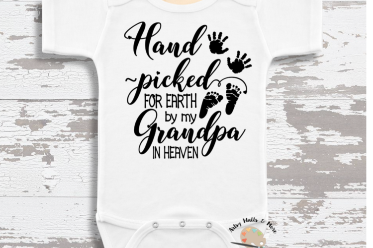 Hand Picked for Earth SVG In Memory of Grandpa svg file baby