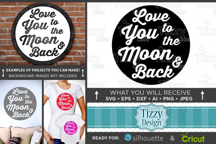 Love You To The Moon And Back SVG Sign - Valentines - 1504