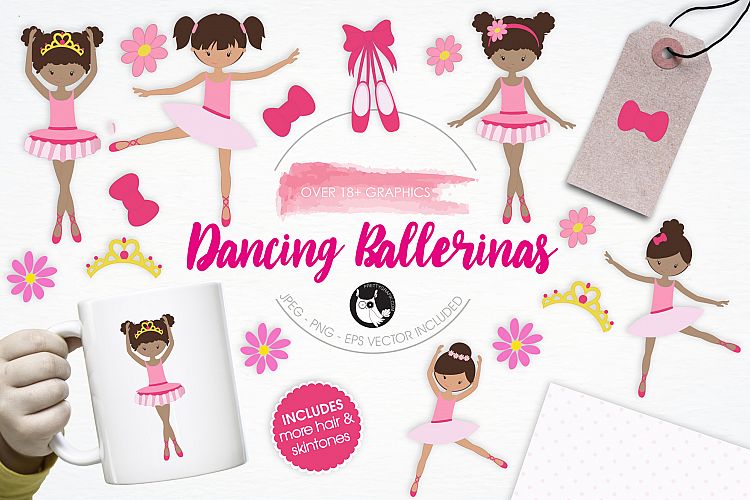 Dancing Ballerinas graphics and illustrations