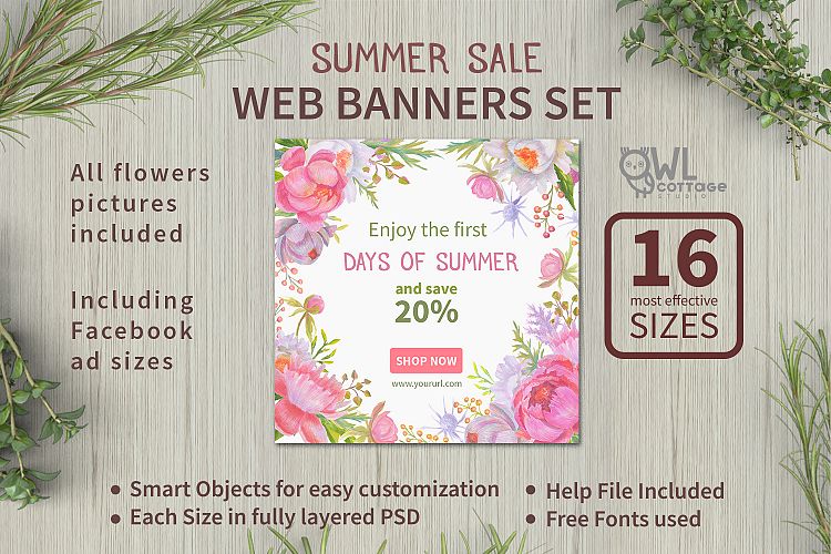 Summer Sale web banners set example image 1