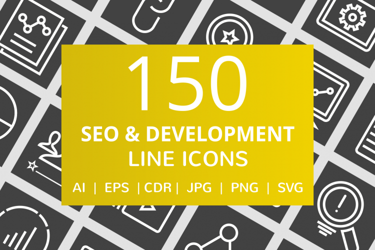 150 SEO   Development Line Inverted Icons