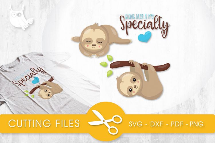 Lazy Sloths cutting files svg, dxf, pdf, eps included - cut files for cricut and silhouette - Cutting Files SVG