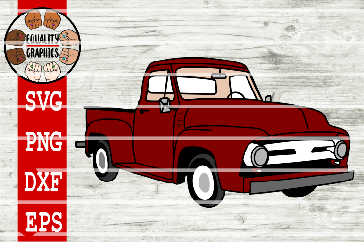 Vintage Old School Red Truck SVG | DXF | EPS | PNG (145487) | SVGs