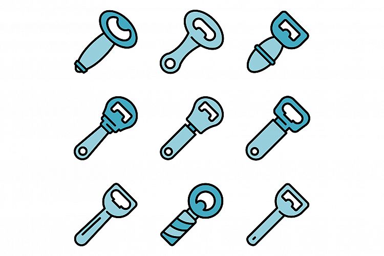 Bottle-opener icons vector flat example image 1