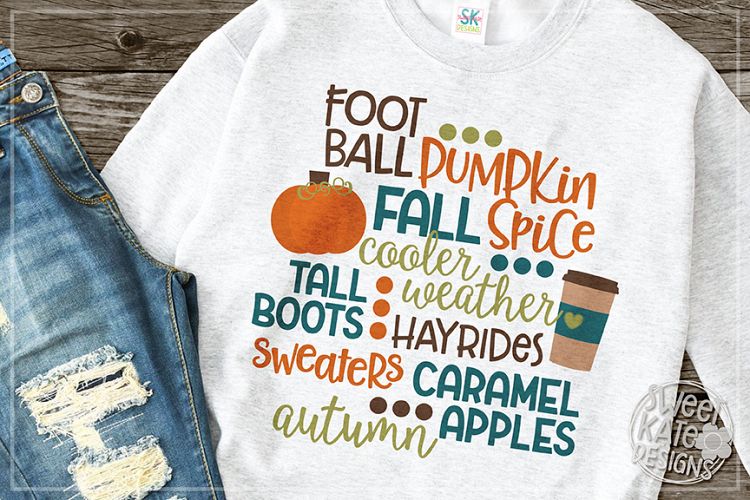 Fall Words SVG DXF EPS PNG JPG
