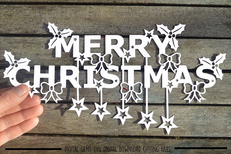 Merry Christmas paper cut SVG / DXF / EPS files