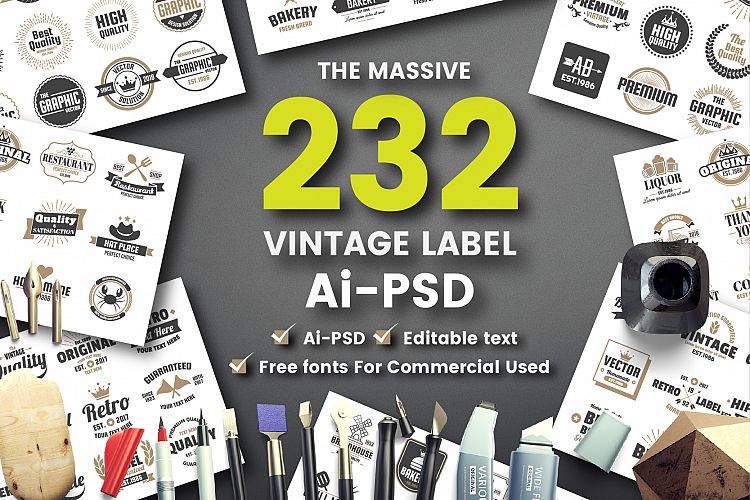 232 VINTAGE BADGE & RIBBON