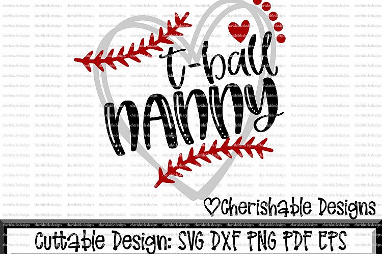 T ball Svg, T ball Nanny svg, T Ball Cutting file, T-ball svg, heart frame baseball, dxf pattern, svg pattern, Cricut instant download