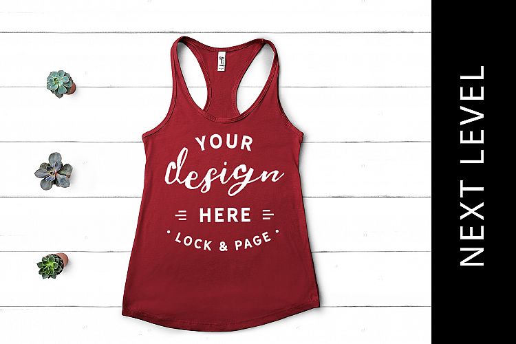 Scarlet Tank Top Mockup Next Level 1533 Girl Vest Muscle Top