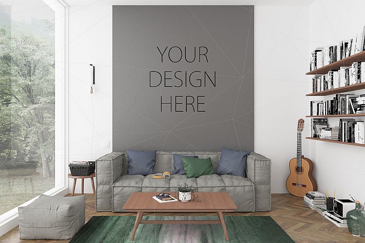Interior mockup - artwork background