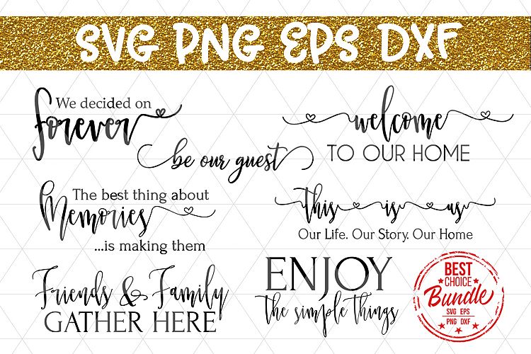 Home Decor Bundle SVG File, Rustic Sign Sayings, DXF, PNG