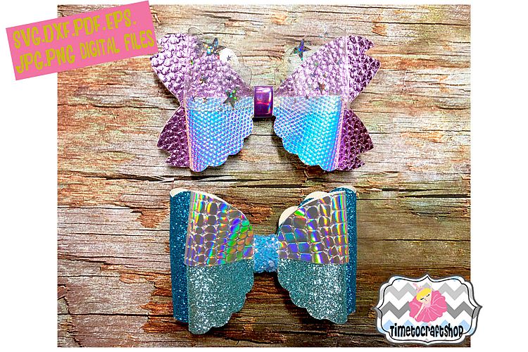 Scalloped Hair Bow Twin Set Template.