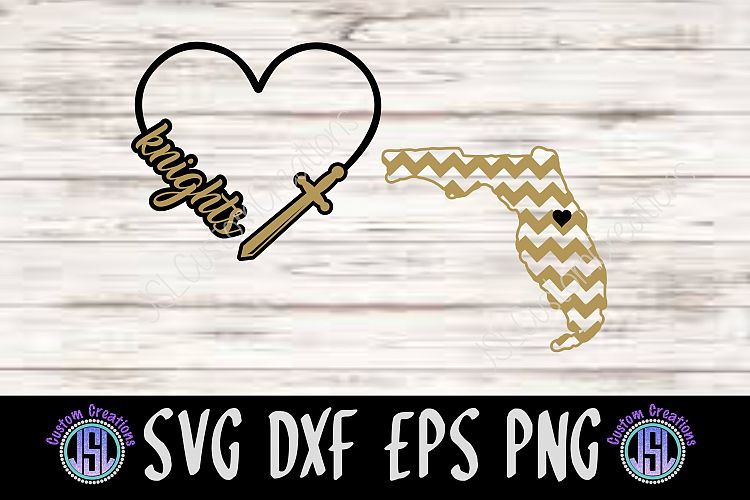 State of Florida |Knights Heart | Set of 2 | SVG DXF EPS PNG