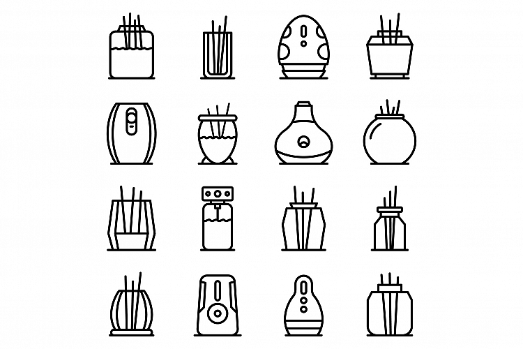 Air freshener icons set, outline style example image 1