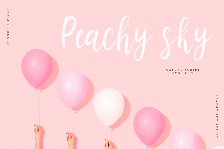 Peachy sky SVG casual script