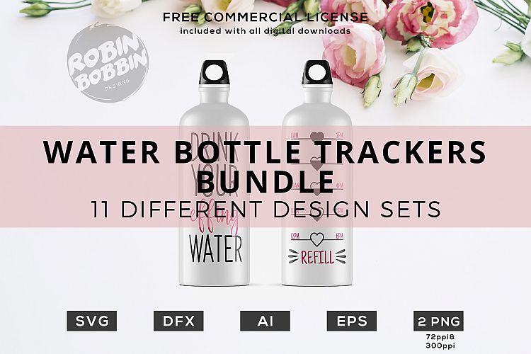 Water Bottle Trackers Designs Bundle 