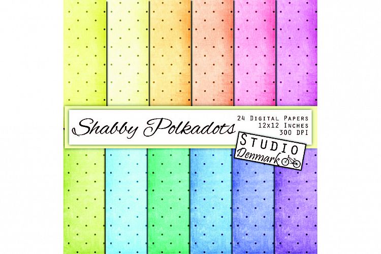 Shabby Polkadots Digital paper - 12 Pastel Colors