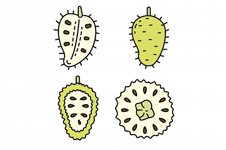 Soursop icons set vector flat example image 1