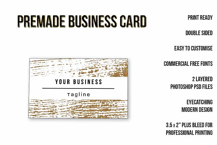 Gold Paint Strokes Business Card Template