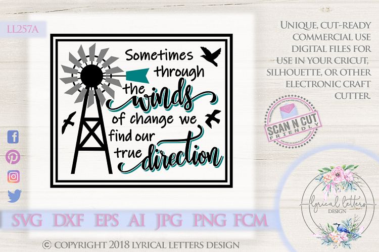 NEW!! Farmhouse Windmill Winds of Change SVG DXF LL257A