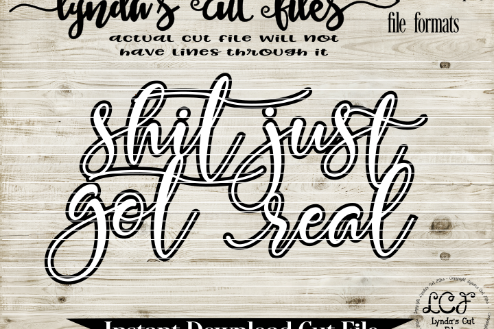 Shit just got real//cake topper/cupcake topper// SVG/EPS/DXF File