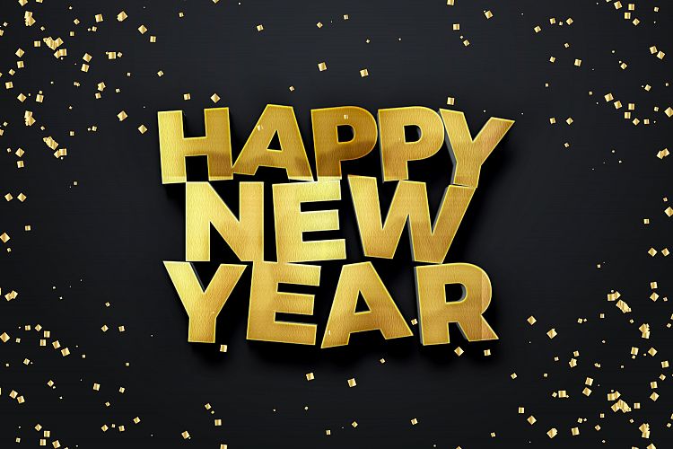 Happy New Year 2018 Text Mock Up