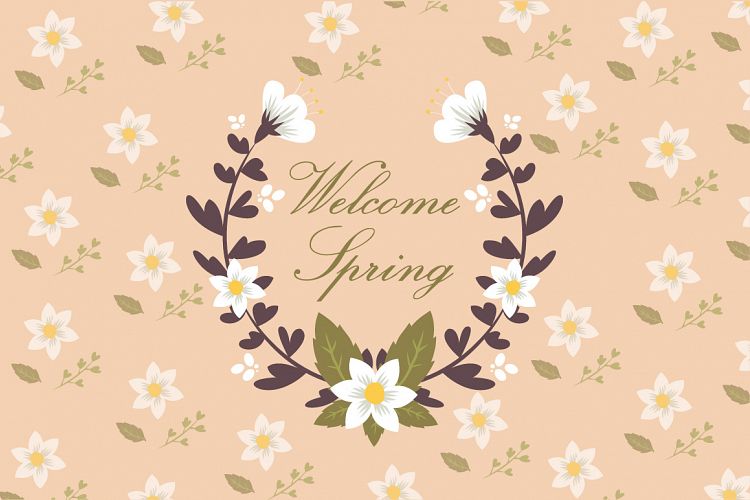 spring elements wreath vector