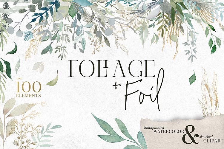 Foliage and Foil Botanical Clipart