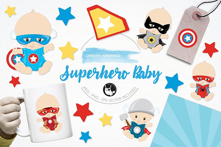Superhero Baby  graphics and illustrations
