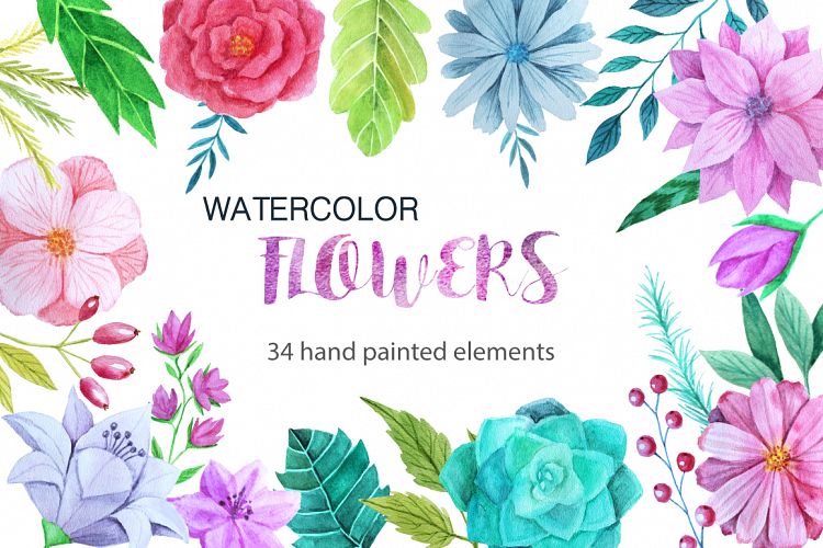 Watercolor Flower SVG Free  Image 2