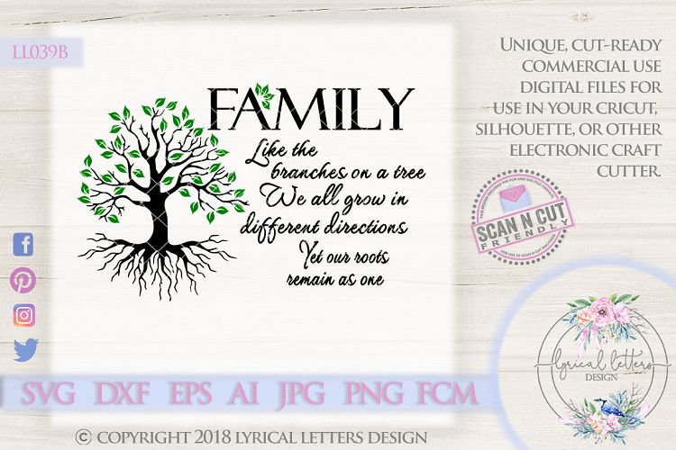 Download Family Like the Branches on a Tree SVG Cut File LL039B ...