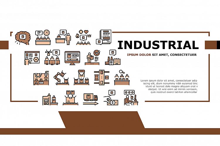 Industrial Process Landing Header Vector example image 1