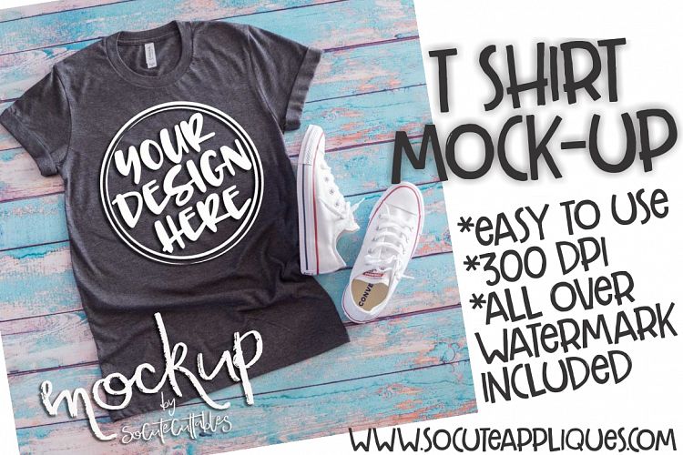 Gray t shirt mock up 6483