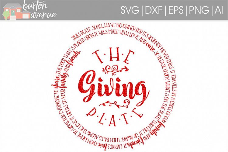 The Giving Plate cut File - Thanksgiving SVG DXF EPS AI PNG