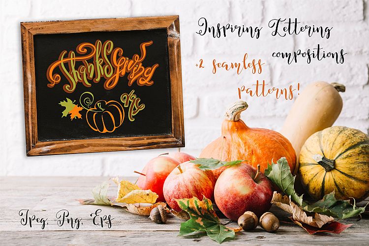 Thanksgiving day. Lettering compositions for holiday decorat
