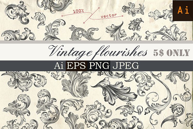 Royal flourishes. Vector clipart