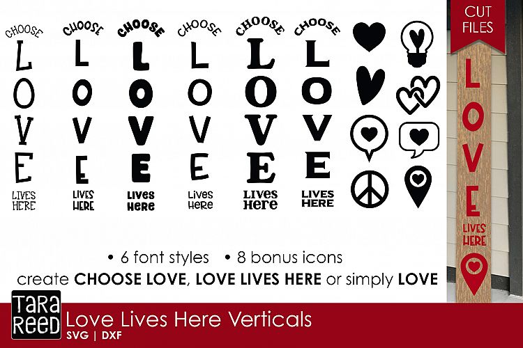 Love Lives Here Vertical Sign Bundle - Sign SVG & Cut Files