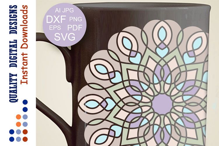 Colored Mandala svg Flower Mandala wall art Cricut Cut files