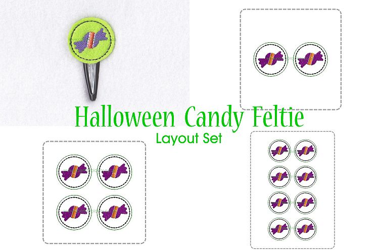 Halloween Candy ITH Halloween Feltie Embroidery Design