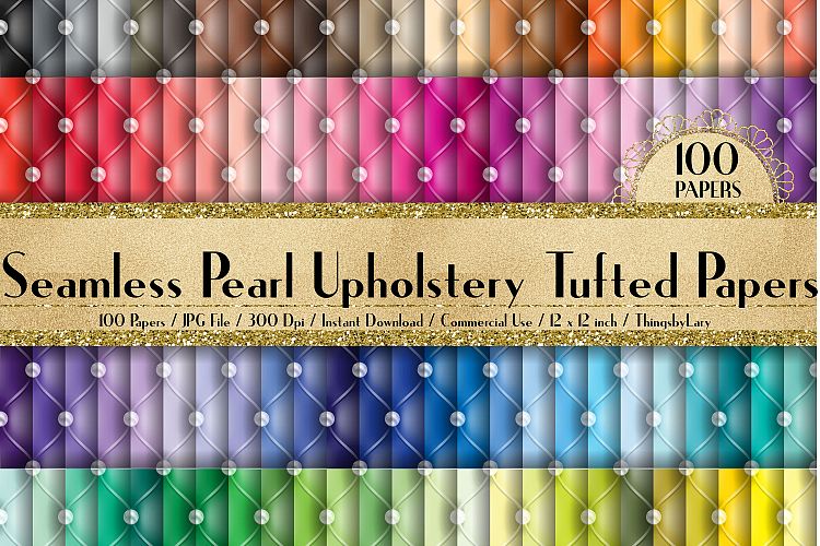 100 Seamless Pearl Upholstery Tufted Quilted Digital Papers