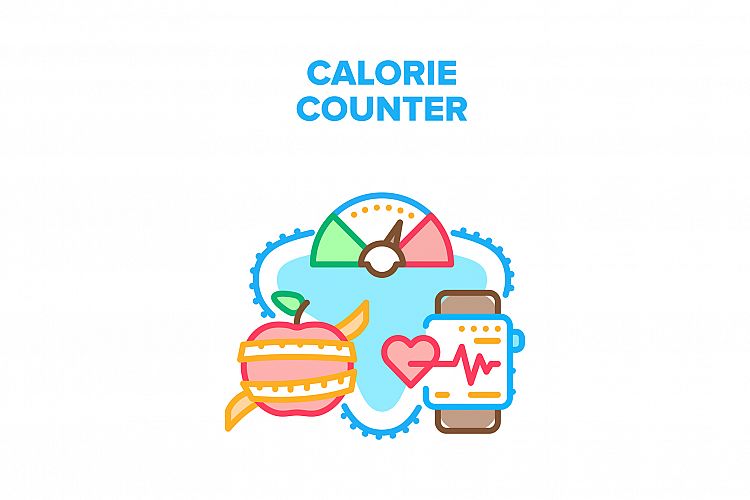 Calorie Counter Vector Concept Color Illustration example image 1